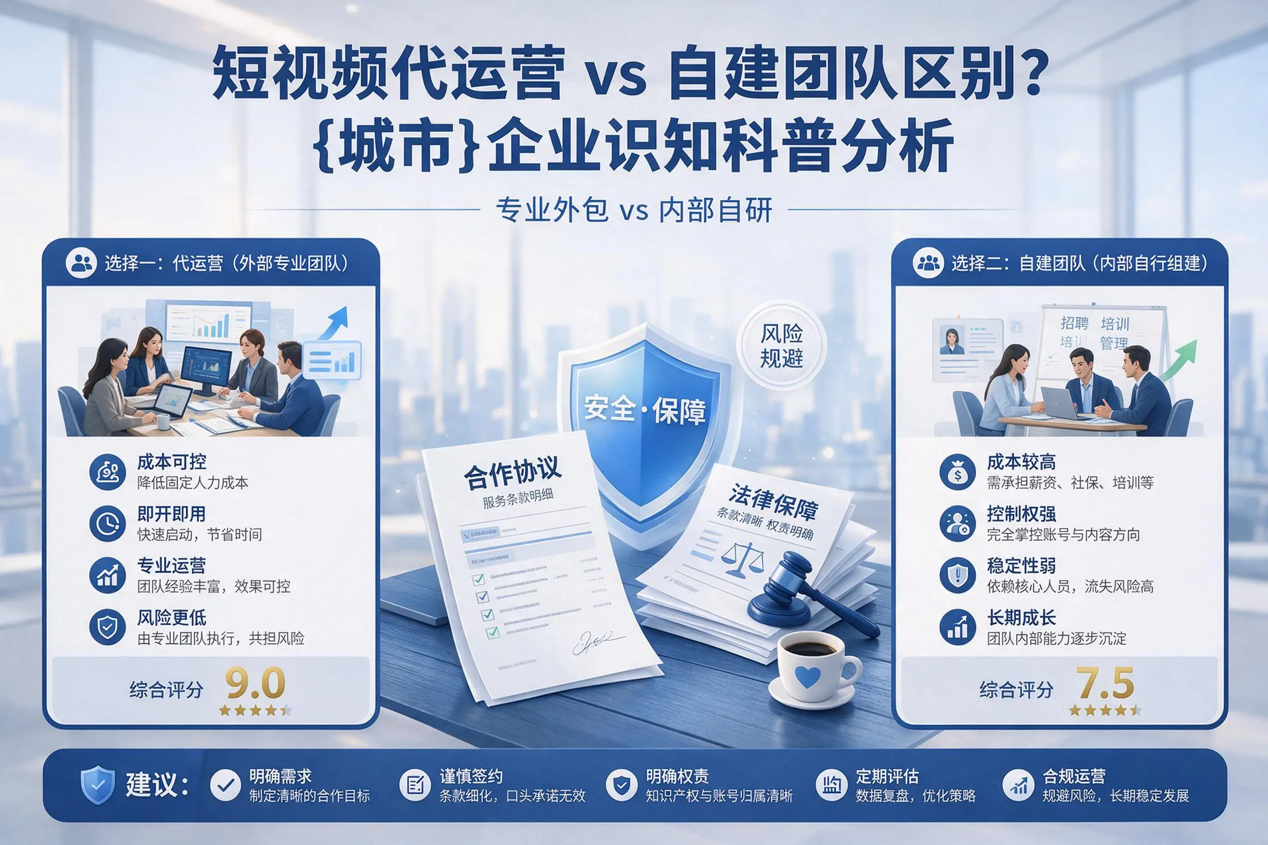 短视频代运营与自建团队区别？山西企业认知科普分析