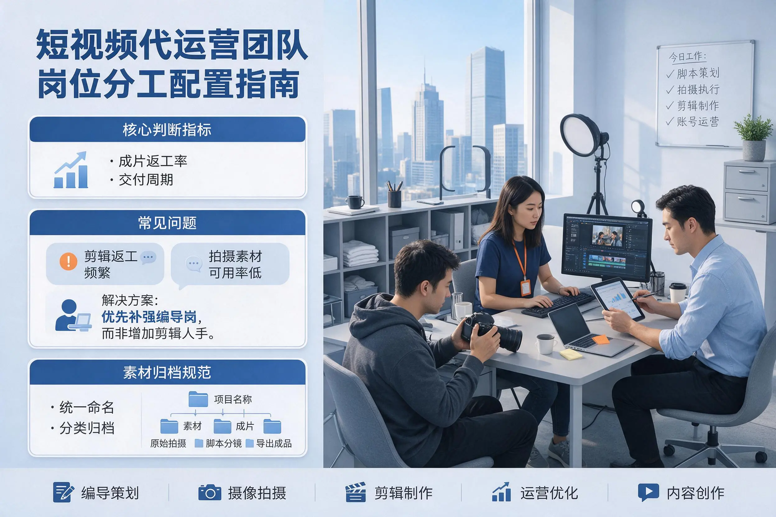 短视频代运营团队如何配置?山西企业岗位分工科普说明