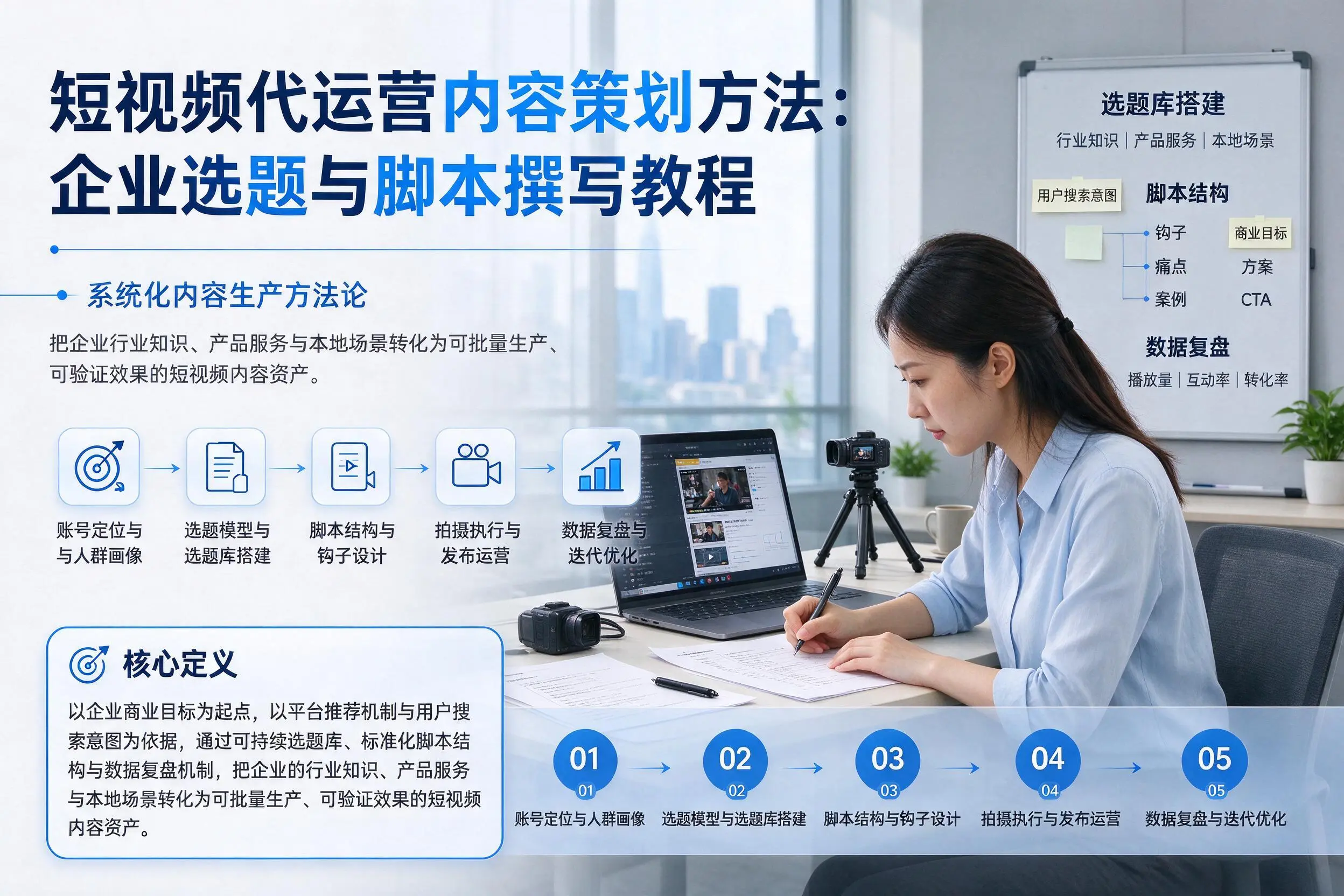 短视频代运营内容策划方法：山西企业选题与脚本撰写教程