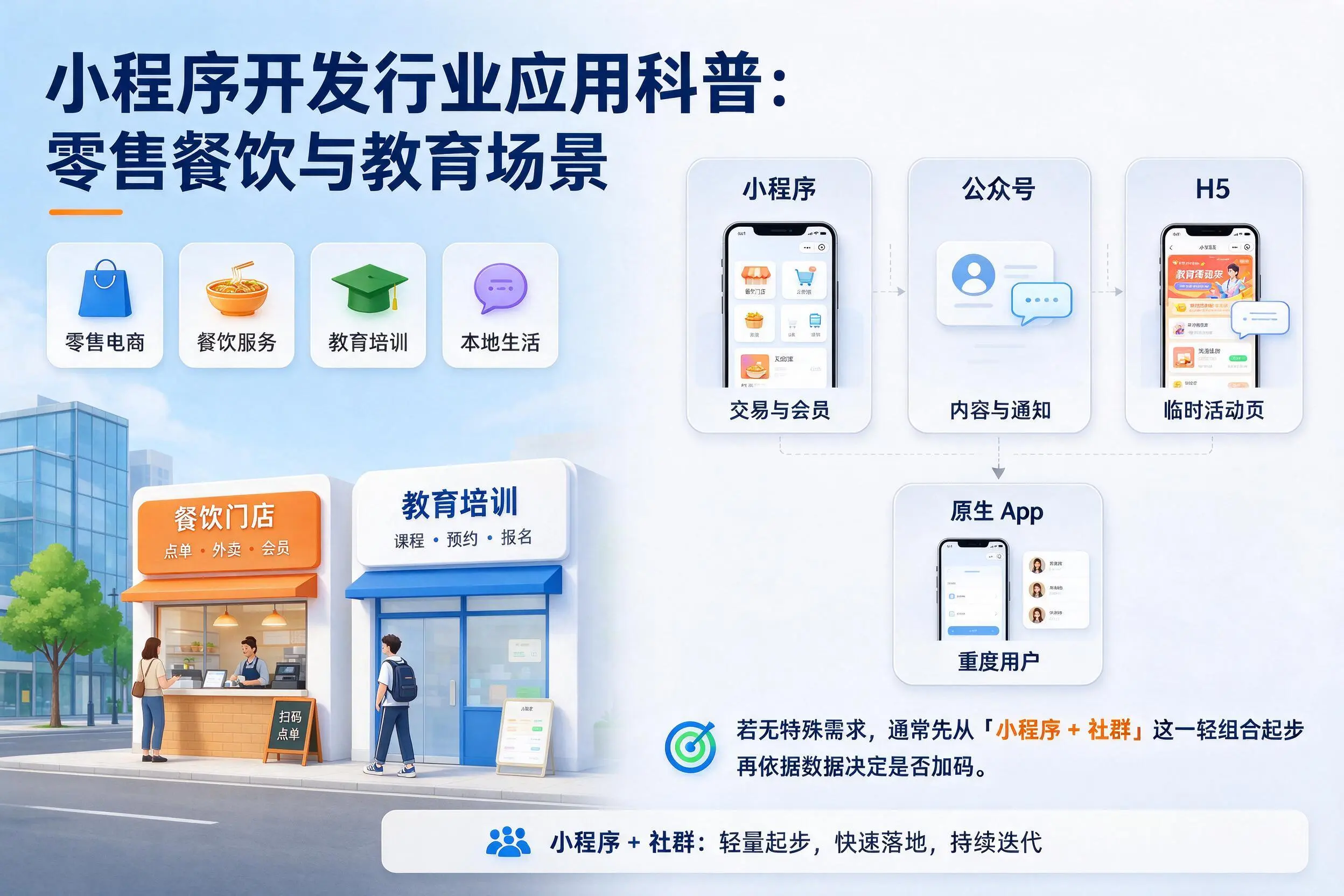 山西小程序开发行业应用科普:零售餐饮与教育场景