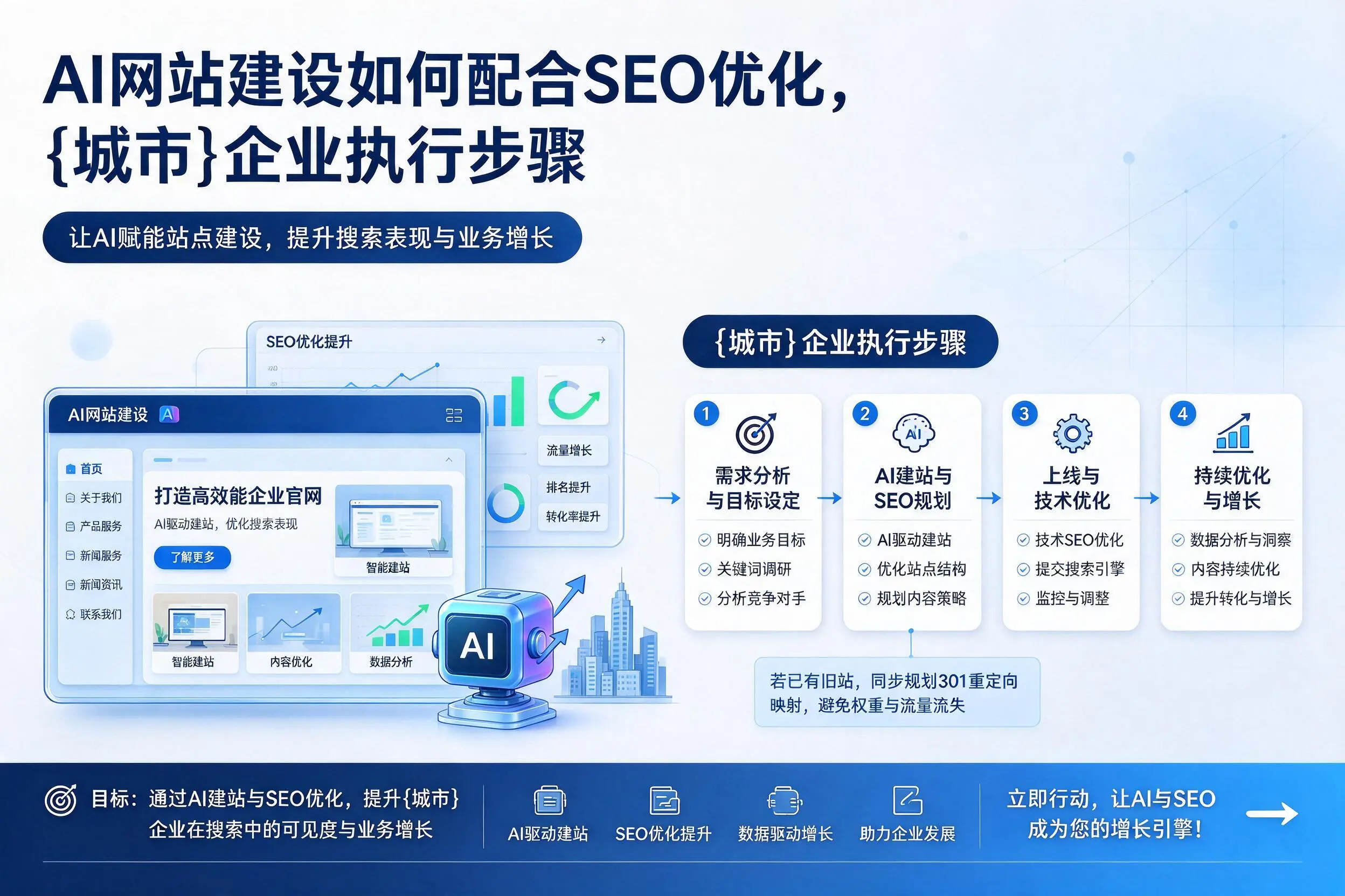 AI网站建设如何配合SEO优化,山西企业执行步骤