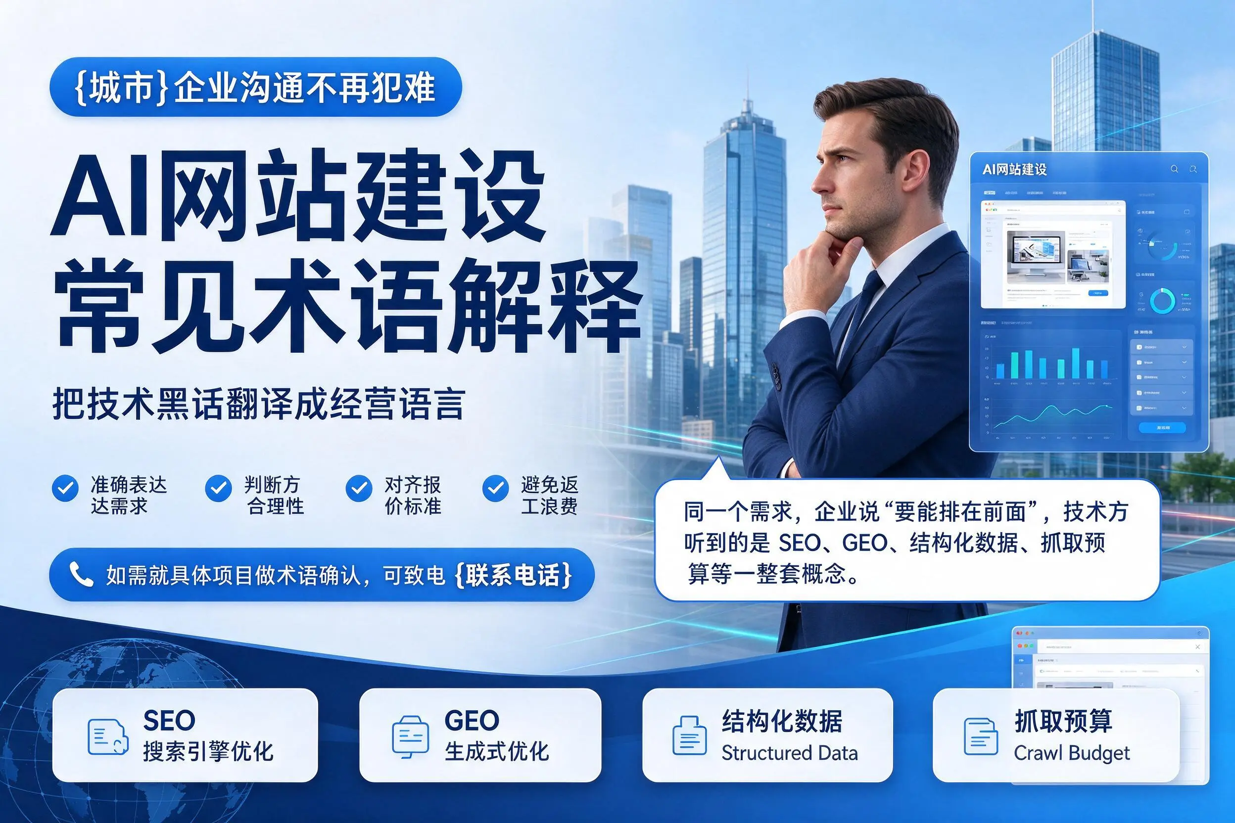 AI网站建设常见术语解释，山西企业沟通不再犯难