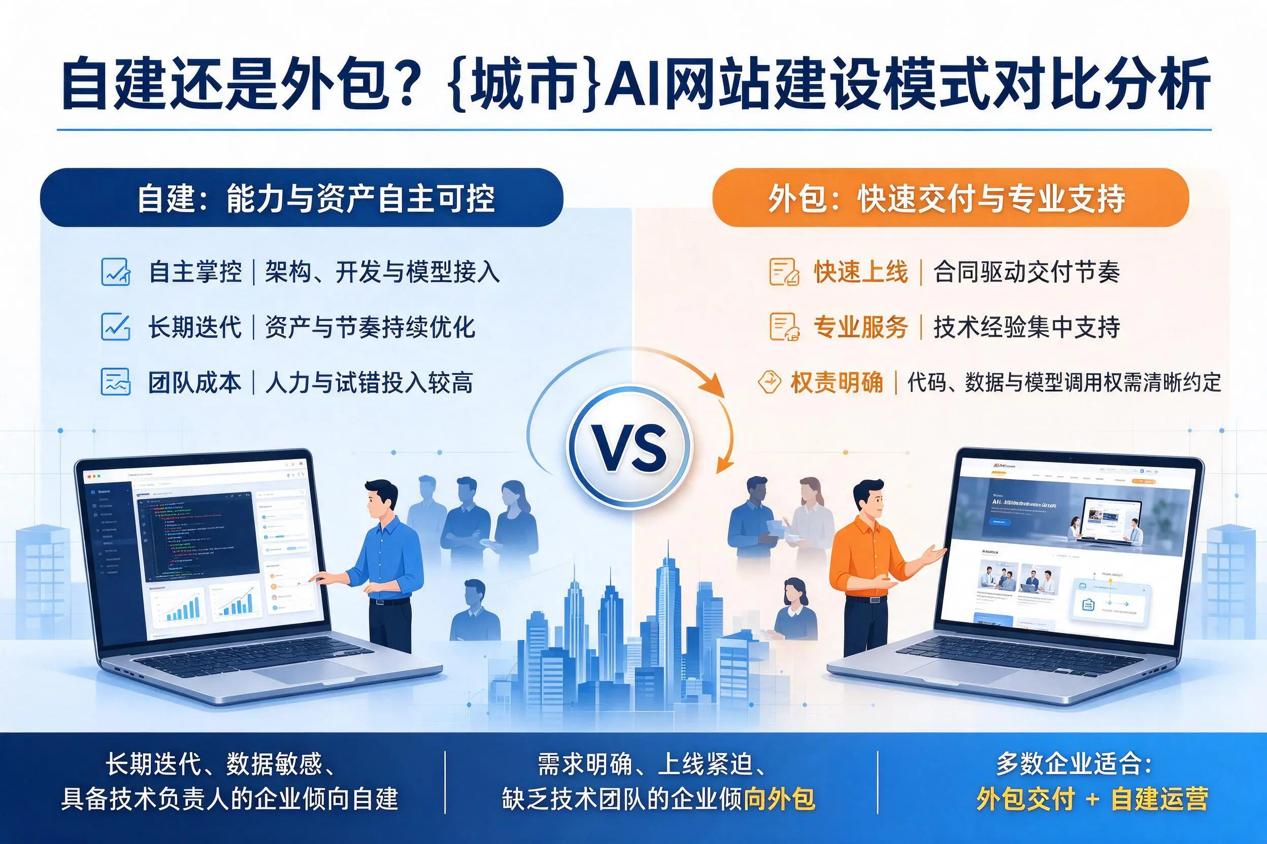自建还是外包?山西AI网站建设模式对比分析