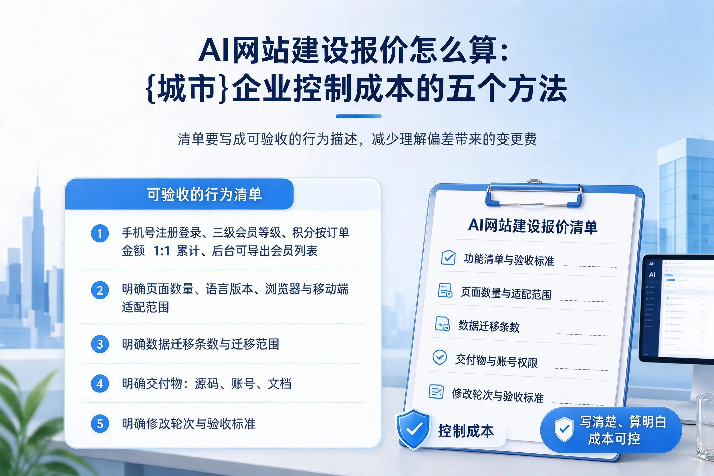 AI网站建设报价怎么算:山西企业控制成本的五个方法